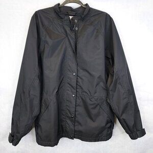 FootJoy DryJoy Rain Jacket Womens L Long Sleeve Full Zip Black Golf Weatherproof
